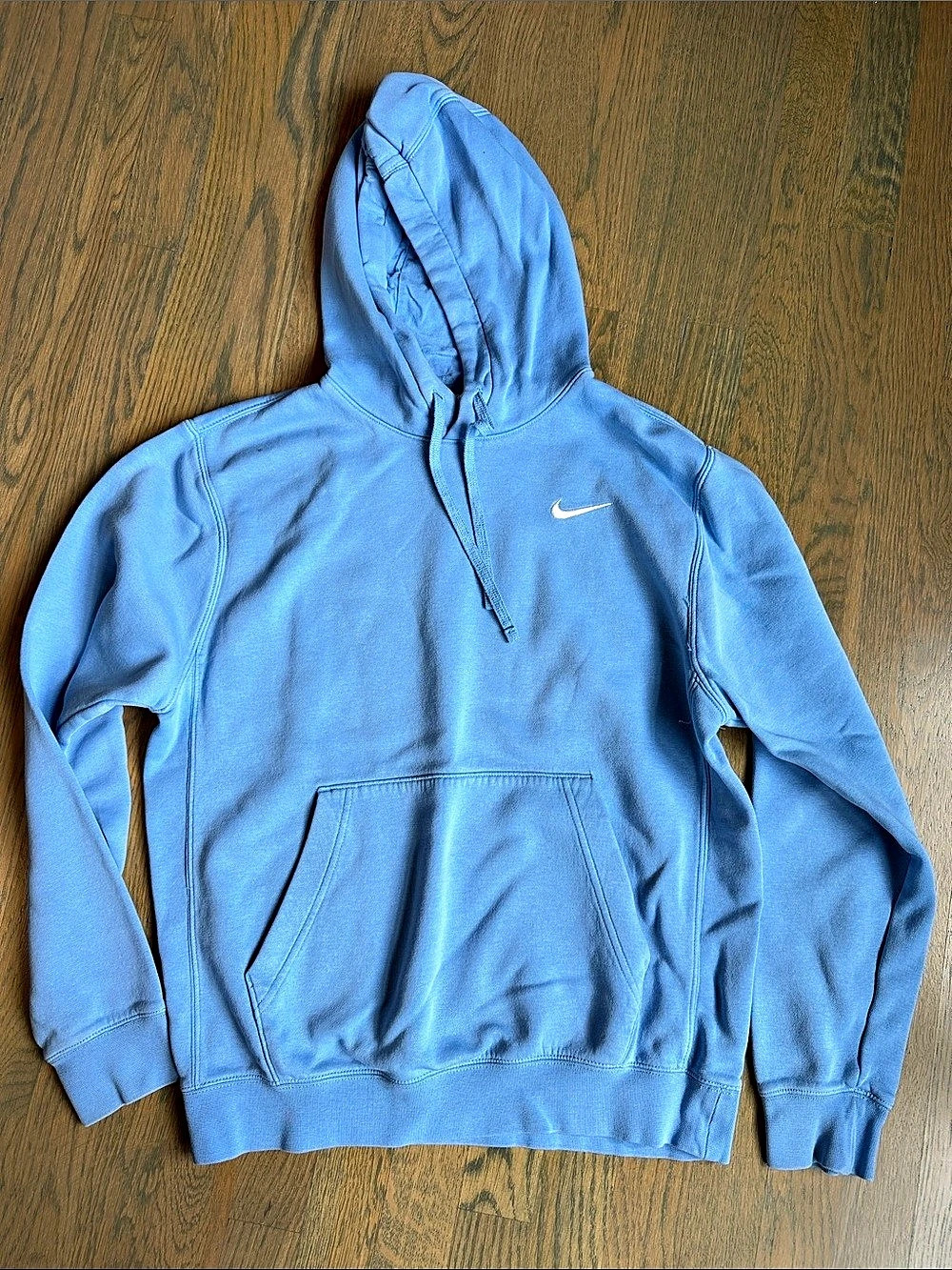 Nike Club Fleece Pullover Hoodie Blue Small